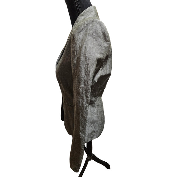 Antonio Melani Gray Linen Blend Blazer Jacket, Sz 4 - Picture 5 of 9